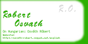 robert osvath business card